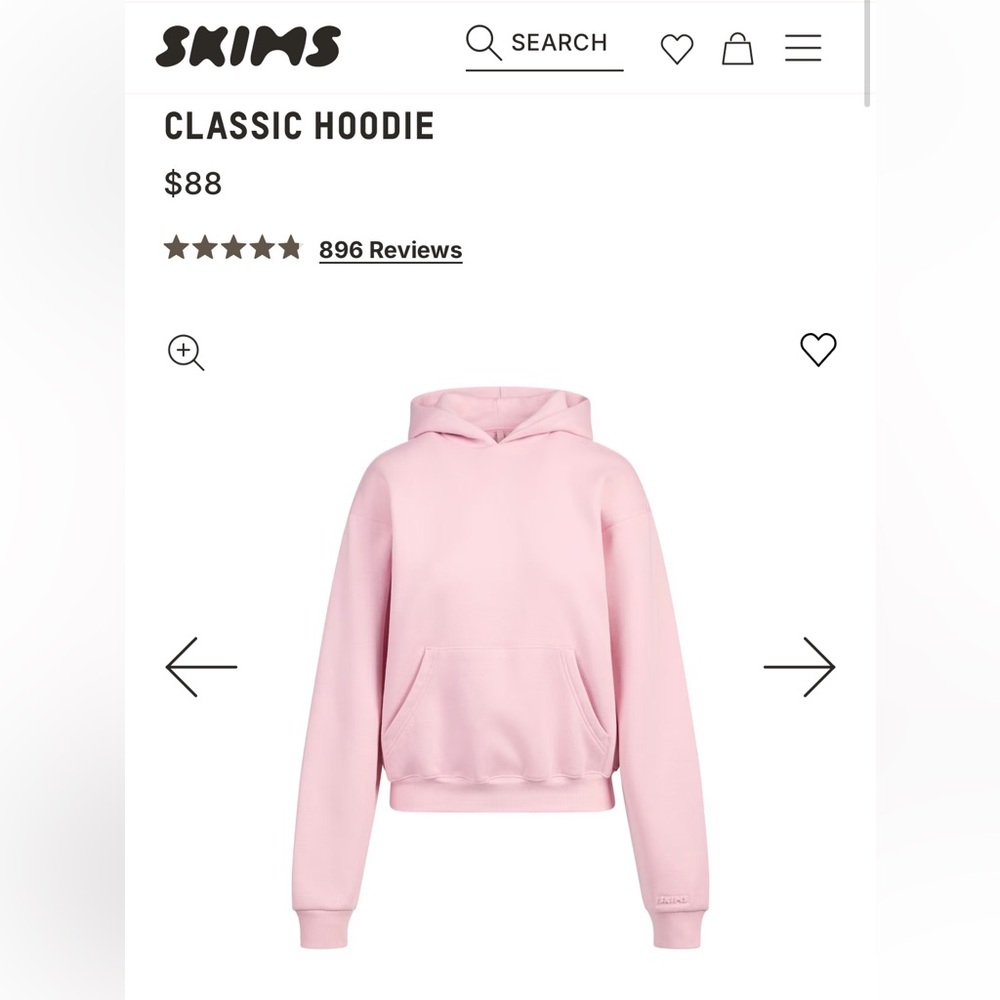 SKIMS Classic Pink Hoodie